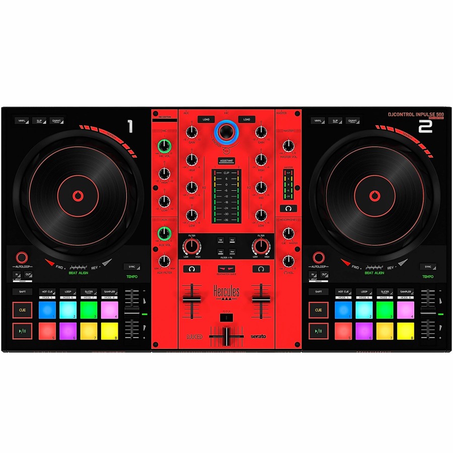 Dj Equipment Hercules DJ | Hercules Dj Djcontrol Inpulse 500 Limited-Edition 2-Channel Dj Controller With Carry Case Red