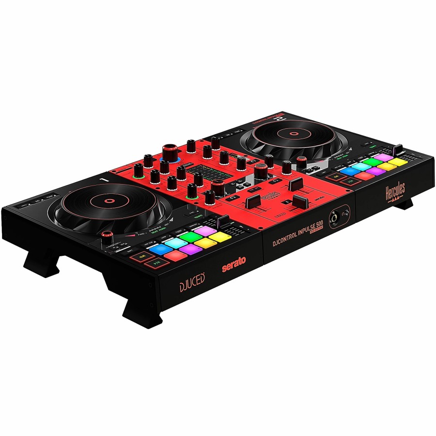 Dj Equipment Hercules DJ | Hercules Dj Djcontrol Inpulse 500 Limited-Edition 2-Channel Dj Controller With Carry Case Red