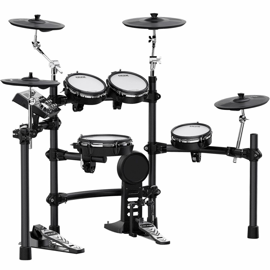 Drums NUX Electronic Drum Sets | Nux Dm-7X All-Remo Mesh-Head Digital Drum Kit Black