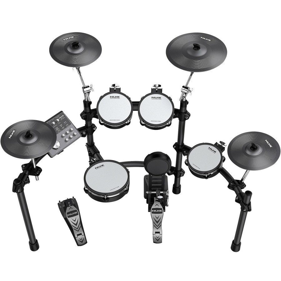 Drums NUX Electronic Drum Sets | Nux Dm-7X All-Remo Mesh-Head Digital Drum Kit Black