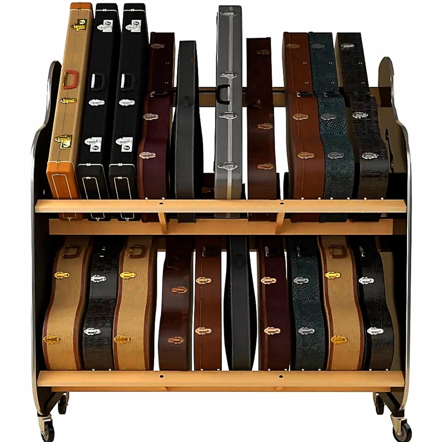 Guitars Au0026S Crafted Products Guitar Stands | A&S Crafted Products The Session-Pro Double-Stack Mobile Case Rack