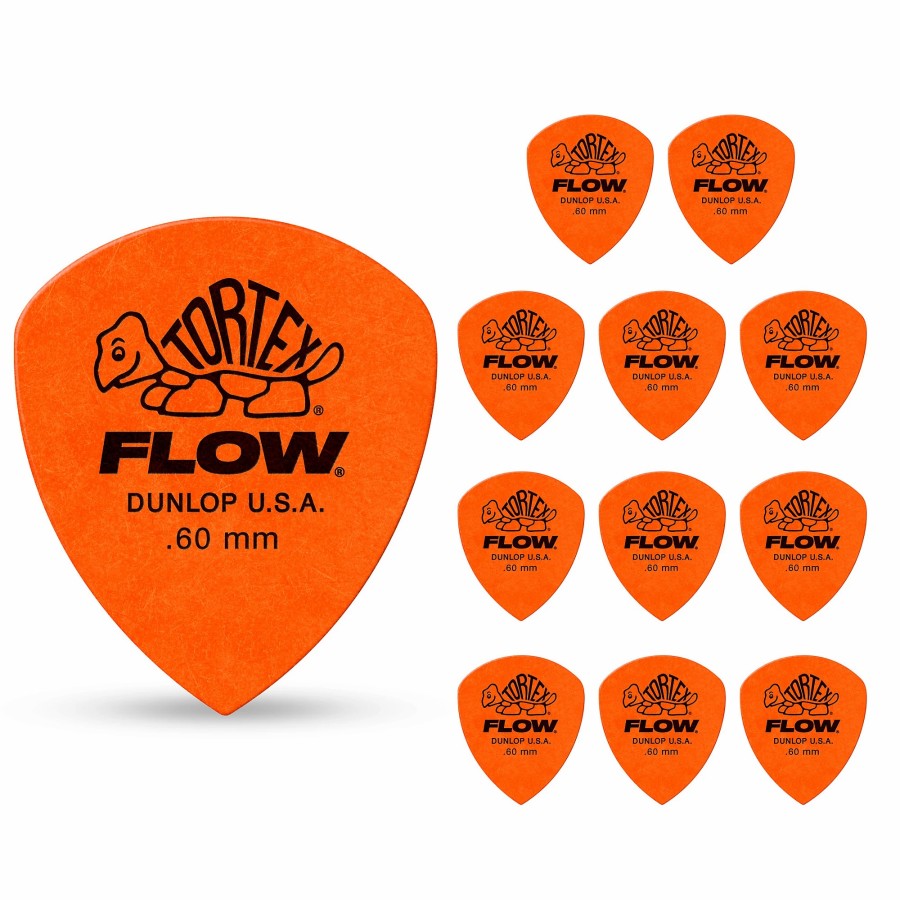 Guitars Dunlop Guitar Picks | Dunlop Tortex Flow Guitar Picks Std-12/Plypk .60 Mm 12 Pack