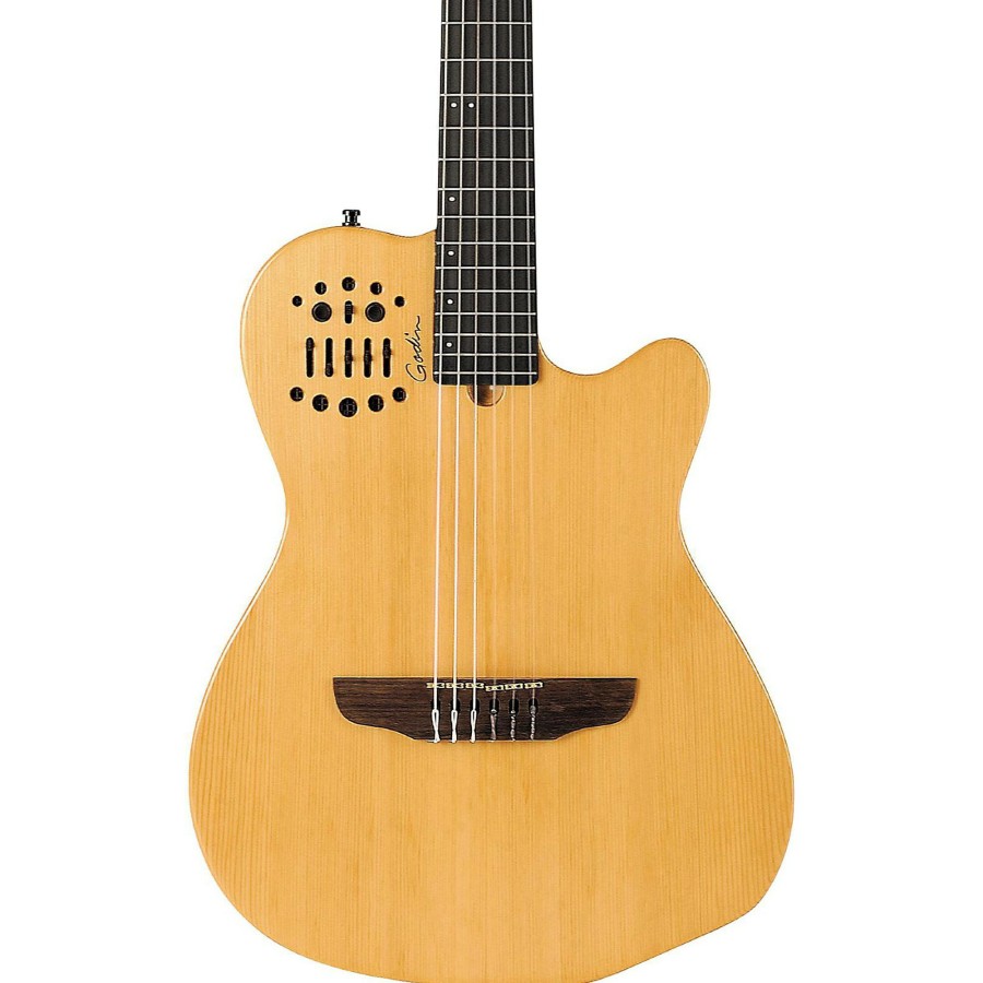 Guitars Godin | Godin Acs-Sa Slim Nylon String Cedar Top Acoustic-Electric Guitar Semi-Gloss Natural