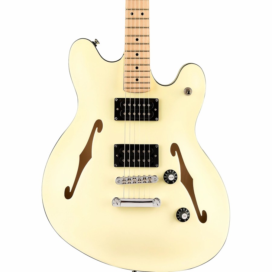 Guitars Squier Hollow & Semi-Hollow Body | Squier Affinity Series Starcaster Maple Fingerboard Electric Guitar Olympic White