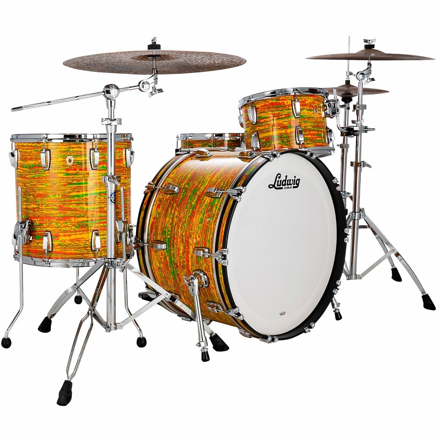 Drums Ludwig Drum Sets | Ludwig Classic Maple 3-Piece Pro Beat Shell Pack With 24" Bass Drum Citrus Mod