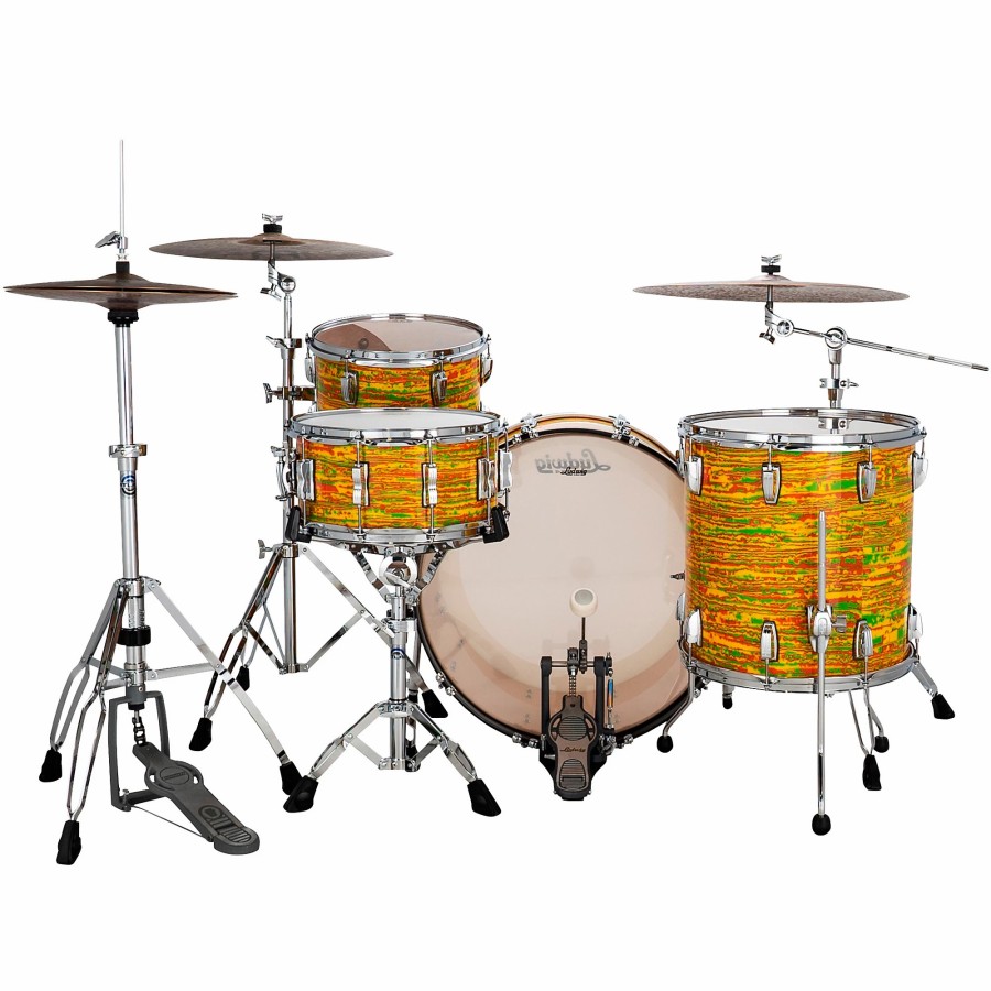 Drums Ludwig Drum Sets | Ludwig Classic Maple 3-Piece Pro Beat Shell Pack With 24" Bass Drum Citrus Mod