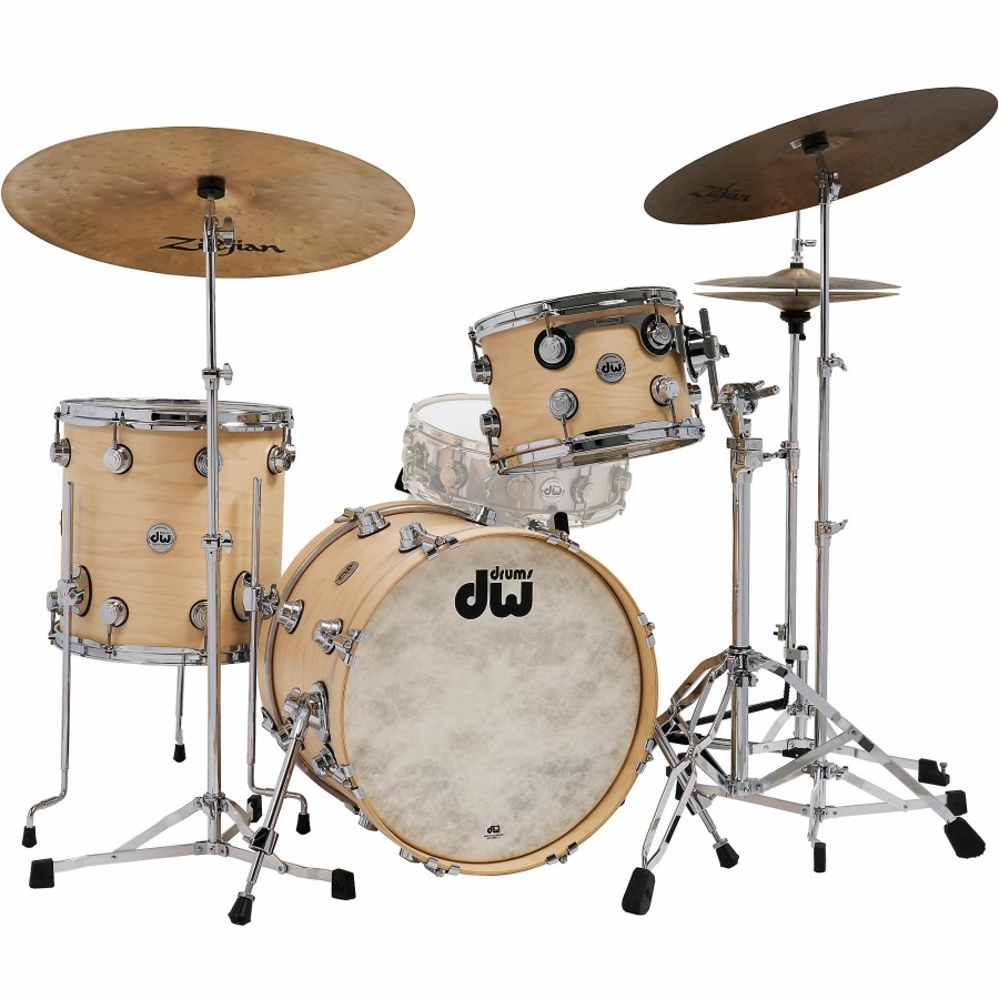 Drums DW Drum Sets | Dw Collector'S Series 3-Piece Satin Oil Shell Pack With Chrome Hardware Natural