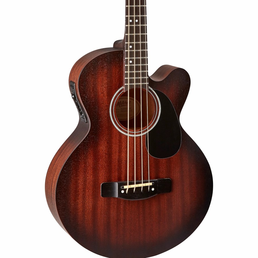 Basses Mitchell Fretted | Mitchell T239B-Ce-Bst Terra Acoustic-Electric Bass Guitar Edge Burst