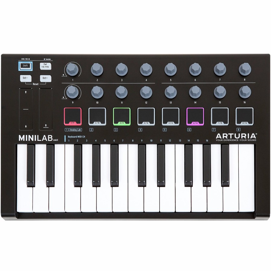 Keyboards & Midi Arturia Midi Controllers | Arturia Minilab Mkii Mini Hybrid Keyboard Controller Black Edition