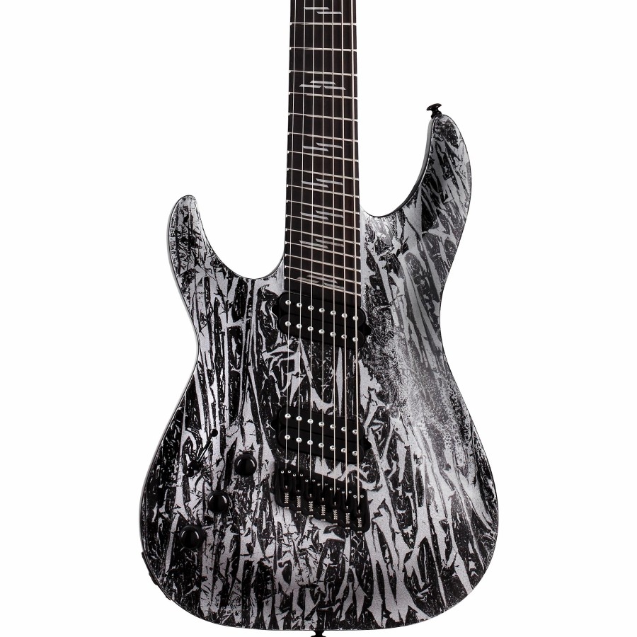 Guitars Schecter Guitar Research Left Handed | Schecter Guitar Research C-7 Silver Mountain Multi-Scale Left-Handed 7-String Electric Guitar