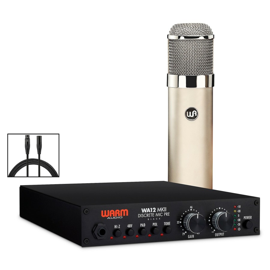 Recording Warm Audio | Warm Audio Recording Bundle With Wa12-Mkii Mic Pre, Wa-47 Condenser Microphone And Premier Xlr 15' Mic Cable