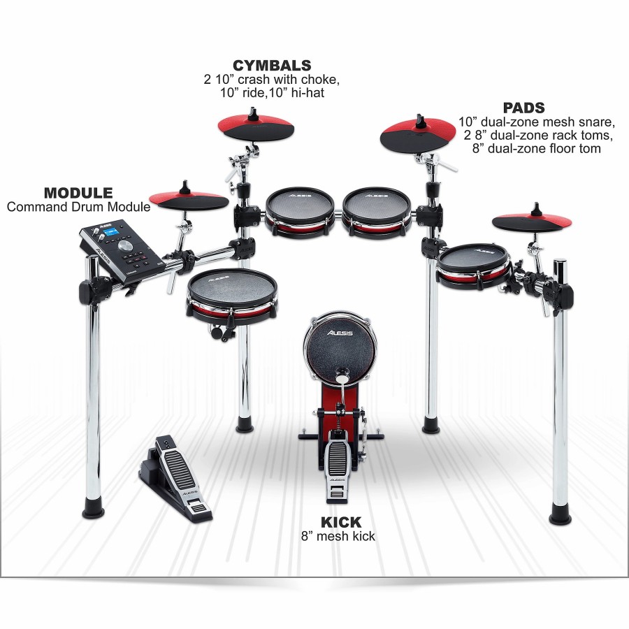 Drums Alesis Electronic Drum Sets | Alesis Command X Mesh-Head Electronic Drum Set