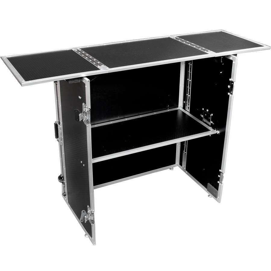 Accessories ProX | Prox Transformer Series Fold Away Dj Performance Desk Facade Black/Black With Wheels