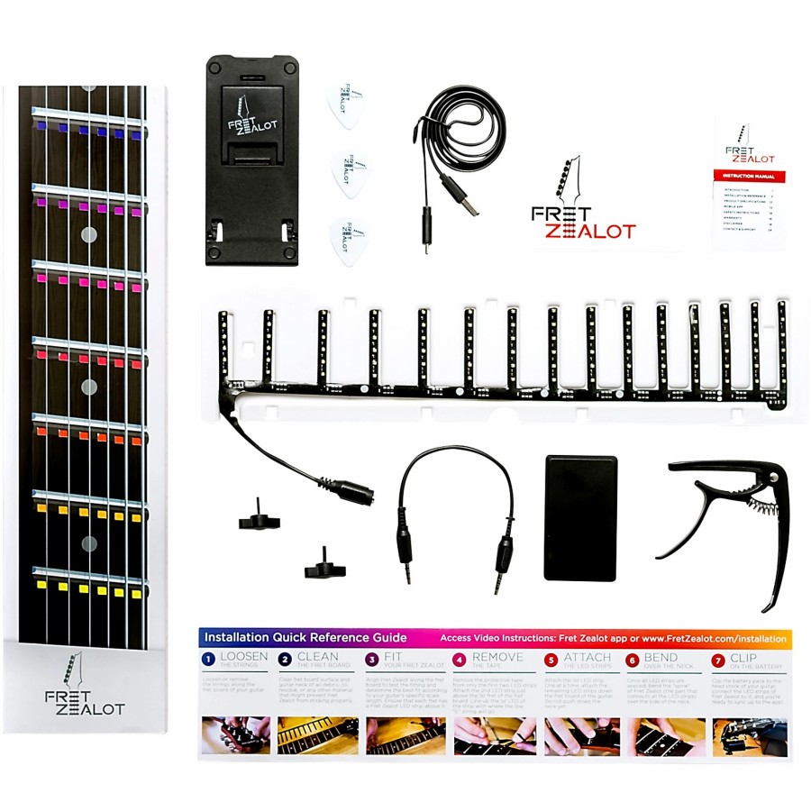 Accessories Fret Zealot | Fret Zealot Led Guitar Instruction 25.5" Guitar Scale Length