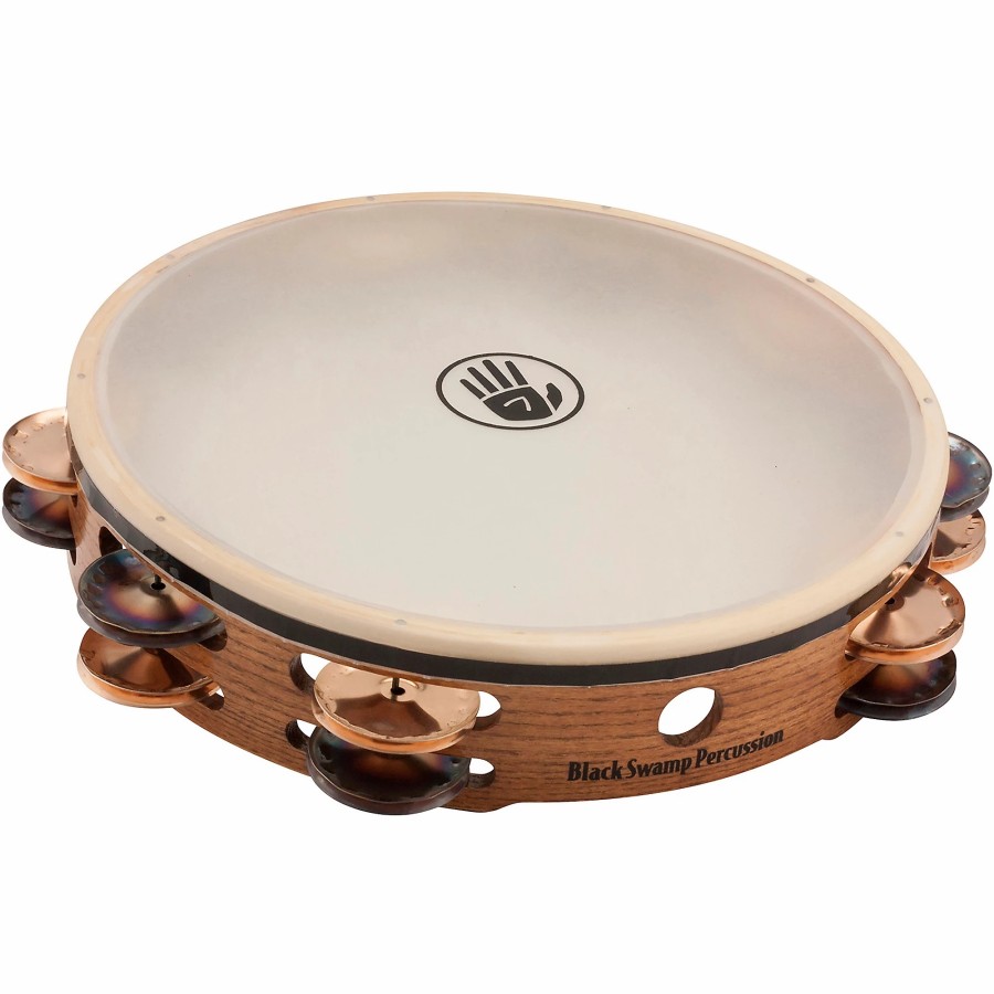 Drums Black Swamp Percussion | Black Swamp Percussion Soundart Series Double Row 10" Tambourine With Remo Head 10 In. Chromium/Bronze