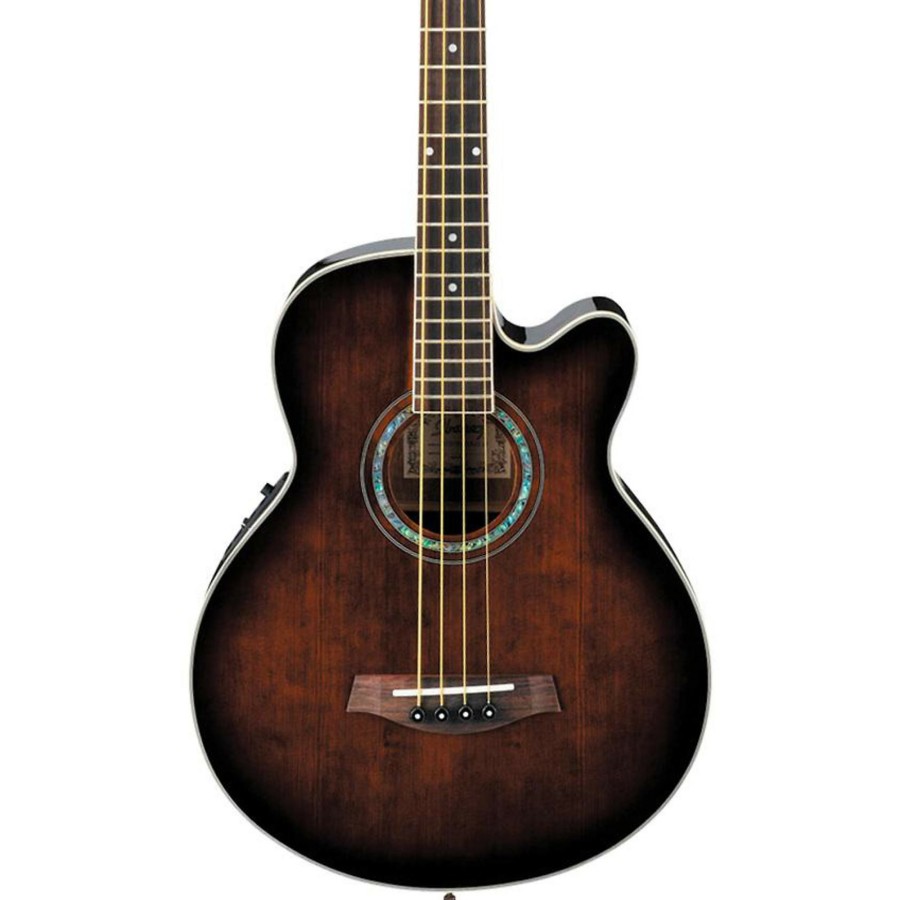 Basses Ibanez Fretted | Ibanez Aeb10E Acoustic-Electric Bass Guitar With Onboard Tuner Dark Violin Sunburst