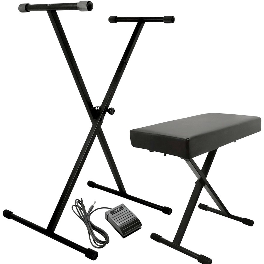 Keyboards & Midi On-Stage Benches & Stools | On-Stage Kpk6520 Keyboard Stand/Bench Pack With Sustain Pedal