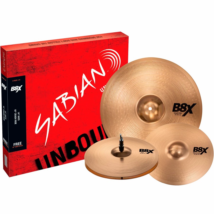 Drums SABIAN Cymbal Packs | Sabian B8X Promo 2-Pack With 14" Thin Crash