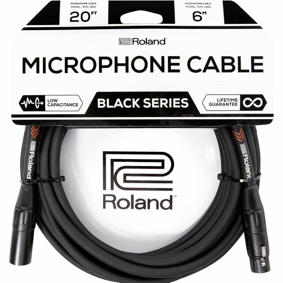 Accessories Roland | Roland Black Series Xlr Microphone Cable 20' 2-Pack