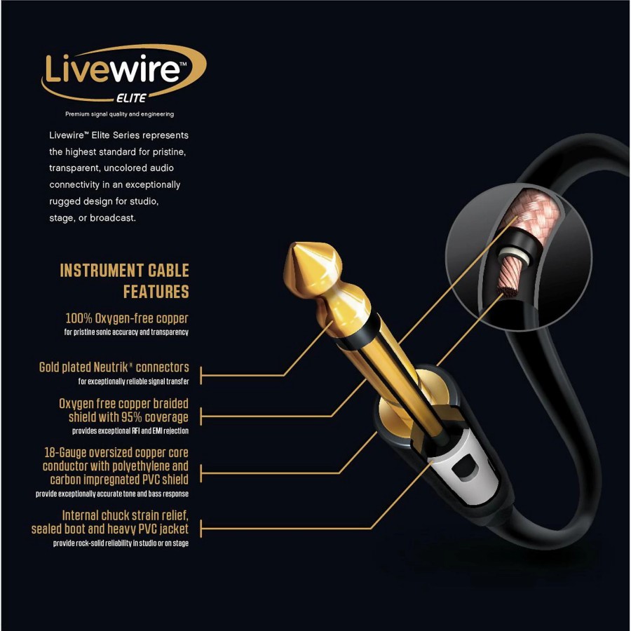 Guitars Livewire Instrument Cables | Livewire Elite Instrument Cable 5 Ft. Black