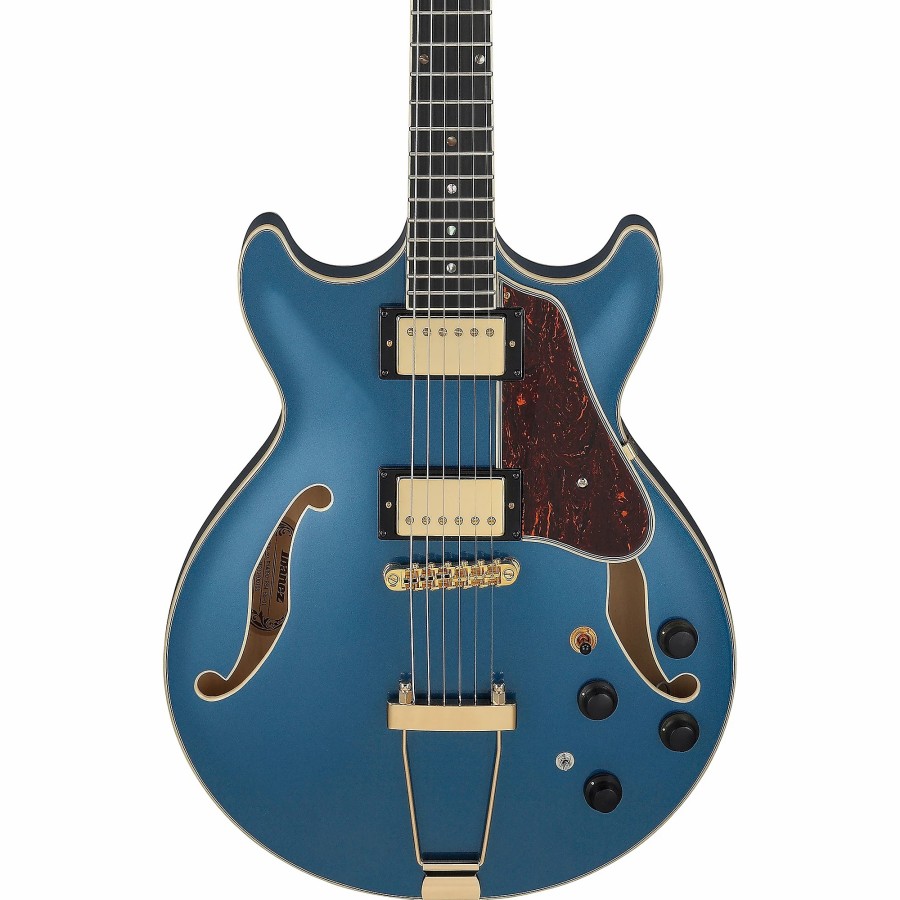 Guitars Ibanez Hollow & Semi-Hollow Body | Ibanez Amh90 Artcore Full Hollowbody Prussian Blue Metallic