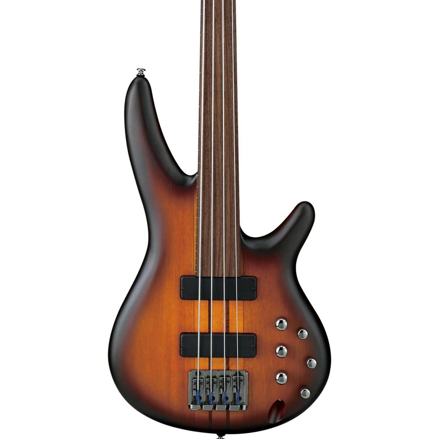 Basses Ibanez Fretless | Ibanez Bass Workshop Srf700 Portamento 4-String Fretless Electric Bass Flat Brown Burst Rosewood Fretboard