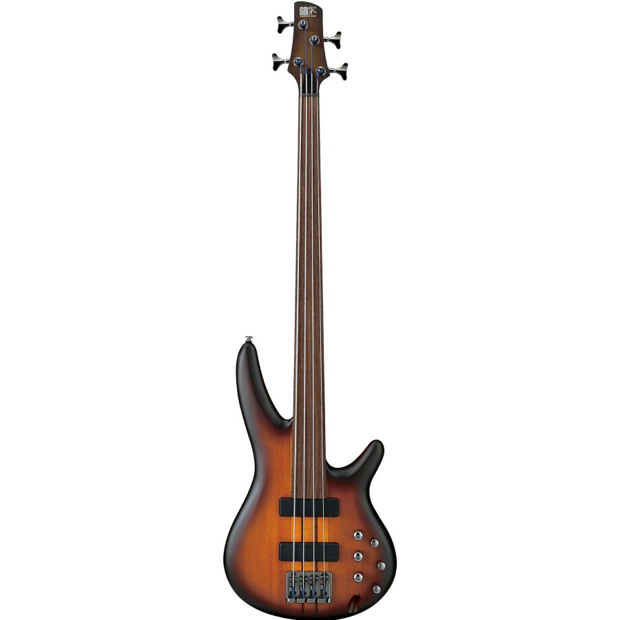 Basses Ibanez Fretless | Ibanez Bass Workshop Srf700 Portamento 4-String Fretless Electric Bass Flat Brown Burst Rosewood Fretboard