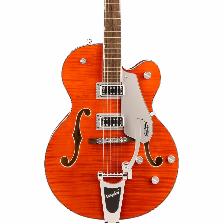 Guitars Gretsch Guitars Hollow & Semi-Hollow Body | Clearance Gretsch Guitars G5427T Electromatic Hollowbody Single-Cut Flame Maple Top With Bigsby Limited-Edition Electric Guitar Orange Stain