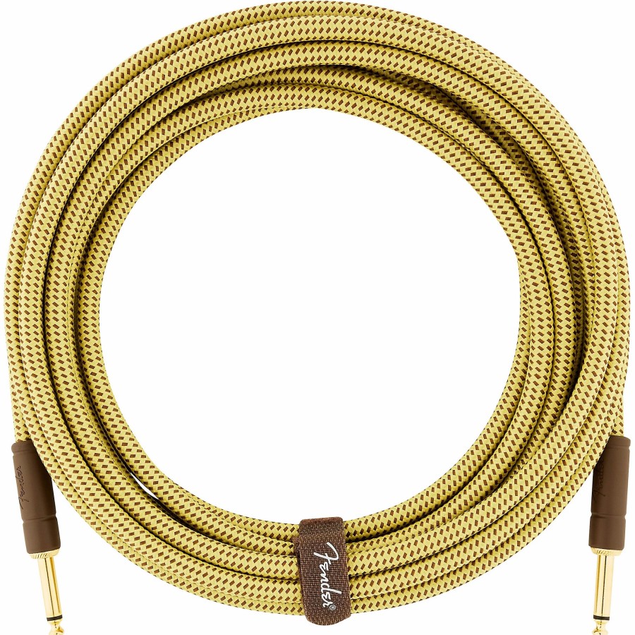 Guitars Fender Instrument Cables | Fender Deluxe Series Straight To Straight Instrument Cable 10 Ft. Yellow Tweed