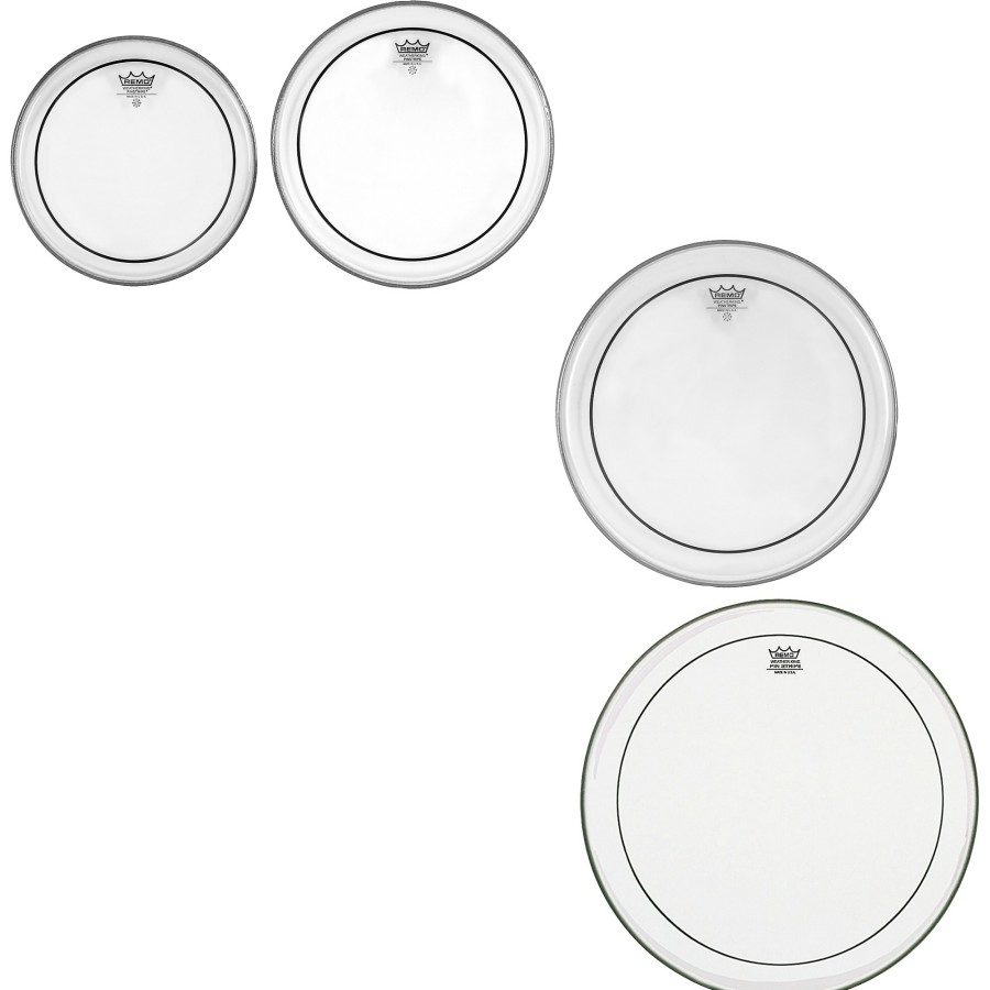 Drums Remo | Remo Pinstripe Clear 4-Piece Tom Drum Head Pack