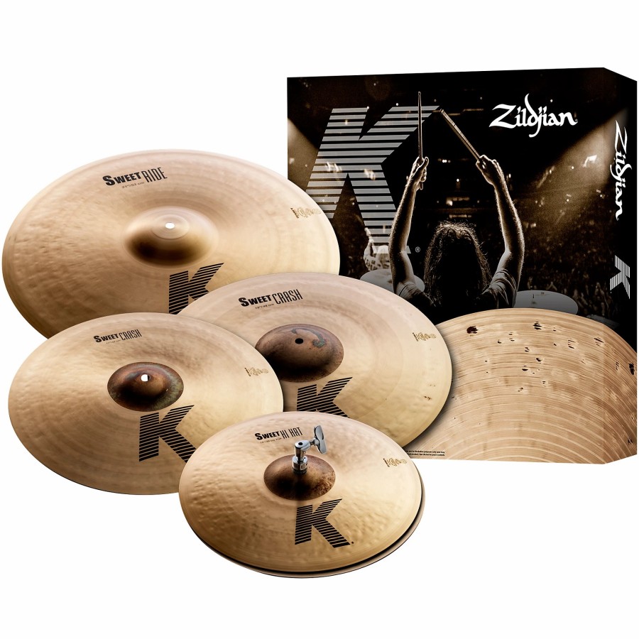 Drums Zildjian Cymbal Packs | Zildjian K Sweet Cymbal Pack, 15", 17", 19", 21" With Free 19" Crash