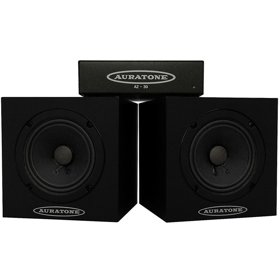 Recording Auratone | Auratone 5C Super Sound Cubes 4.5" Passive Reference Monitors With A2-30 Power Amp Black