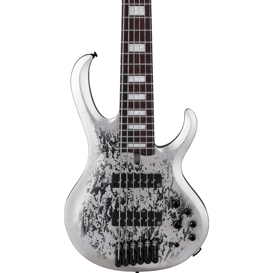 Basses Ibanez 6+ String | Ibanez Btb25Th6 6-String Electric Bass Guitar Silver Blizzard Matte