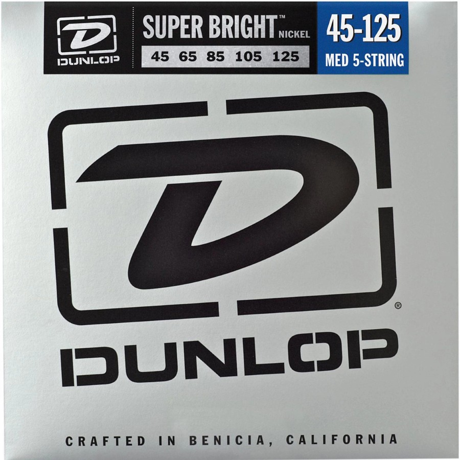 Basses Dunlop Bass Guitar Strings | Dunlop Super Bright Nickel Medium 5-String Bass Guitar Strings