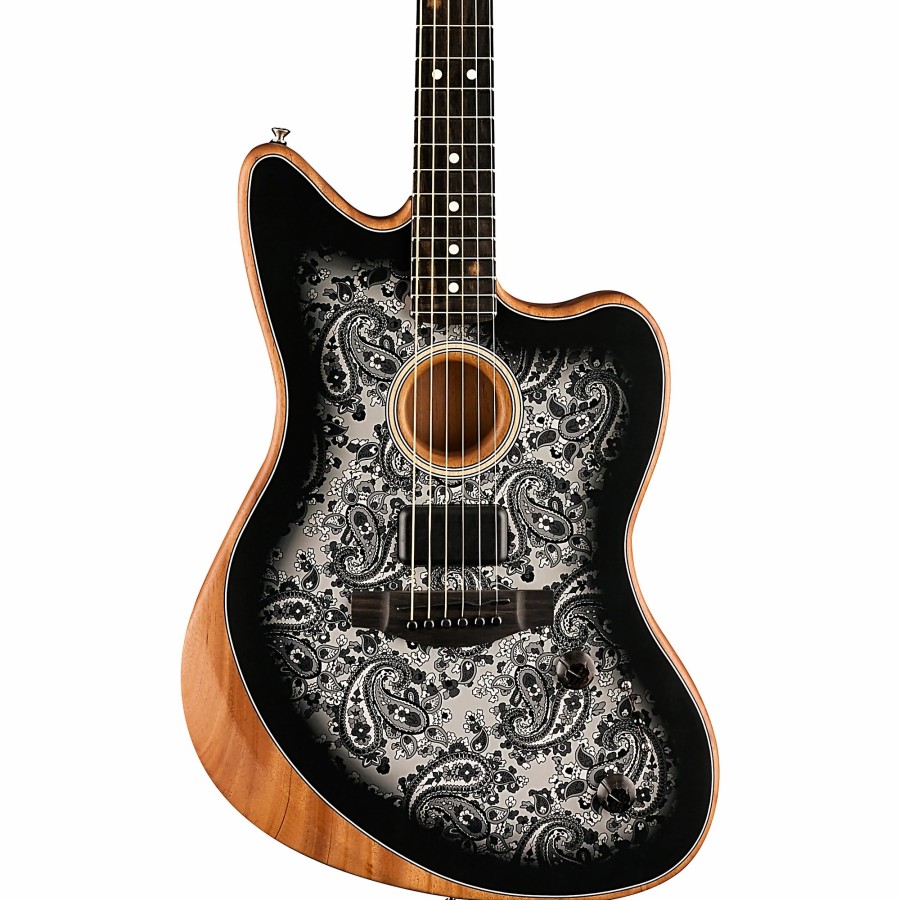 Guitars Fender Acoustic Electric | Clearance Fender Acoustasonic Jazzmaster Limited-Edition Acoustic-Electric Guitar Black Paisley