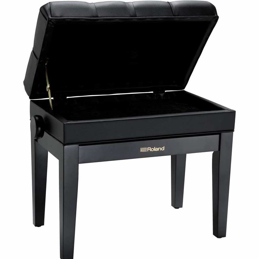 Keyboards & Midi Roland Benches & Stools | Roland Rpb-500-Us Piano Bench, Vinyl Seat, Music Compartment Satin Black