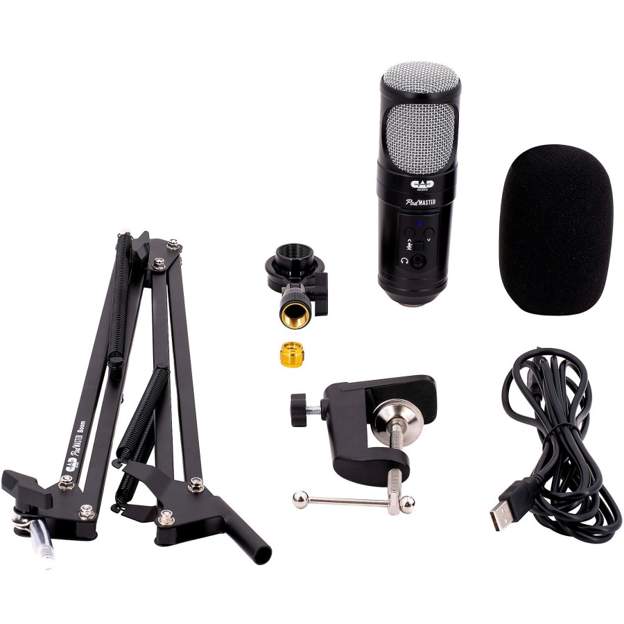 Mics & Wireless CAD | Cad Podmaster Superd Usb Professional Broadcast/Podcasting Microphone With Superd Vog Dynamic Capsule Black