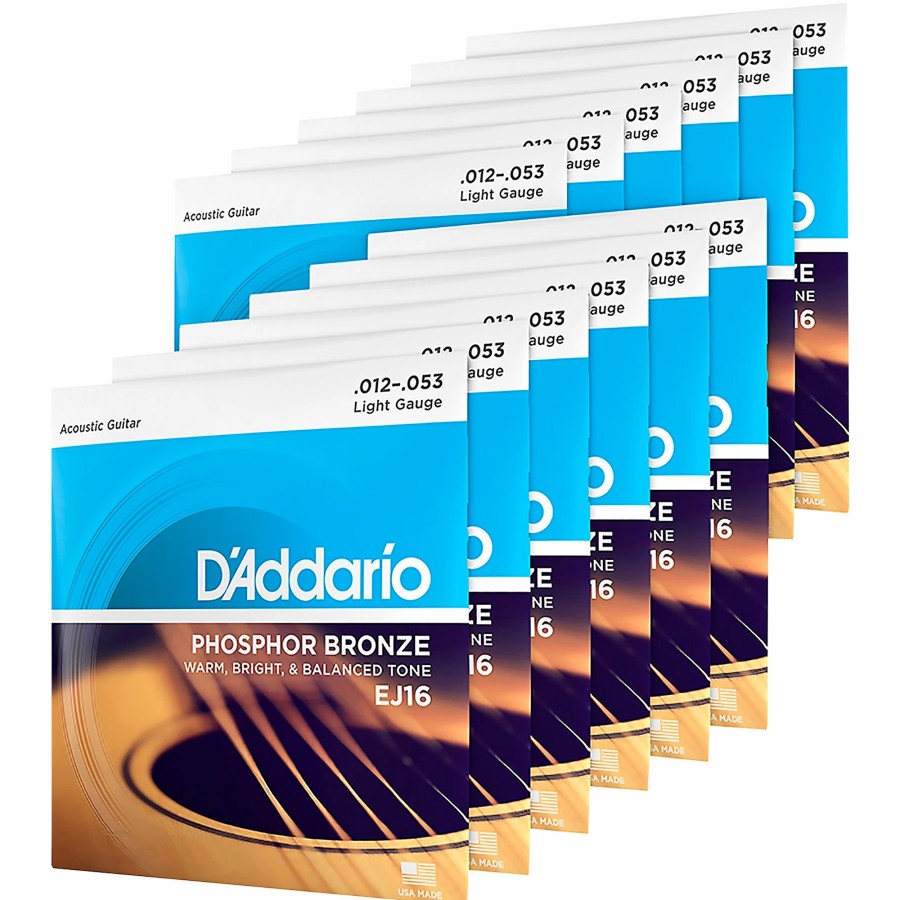 Guitars D'Addario Guitar Strings | D'Addario Ej16-12P Phosphor Bronze Light Acoustic Guitar Strings 12-Pack