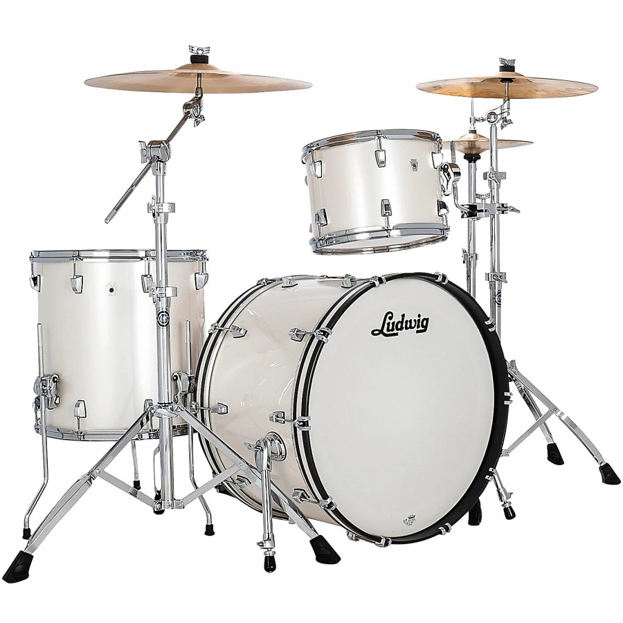 Drums Ludwig Drum Sets | Ludwig Neusonic 3-Piece Fab Shell Pack With 22" Bass Drum Silver Silk