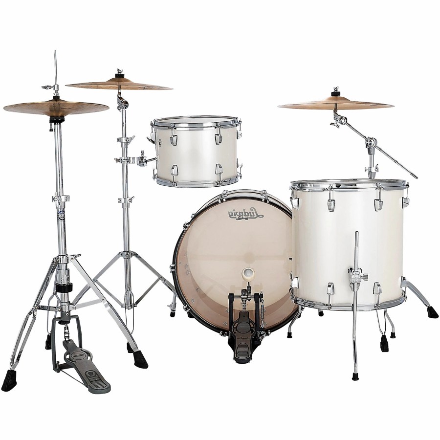 Drums Ludwig Drum Sets | Ludwig Neusonic 3-Piece Fab Shell Pack With 22" Bass Drum Silver Silk