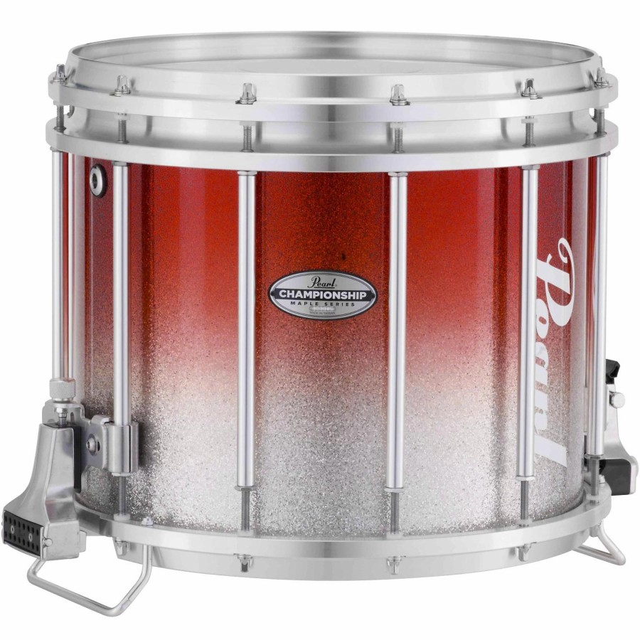 Band & Orchestra Pearl | Pearl Championship Maple Varsity Ffx Marching Snare Drum Fade Top Finish 13 X 11 In. Red Silver #968