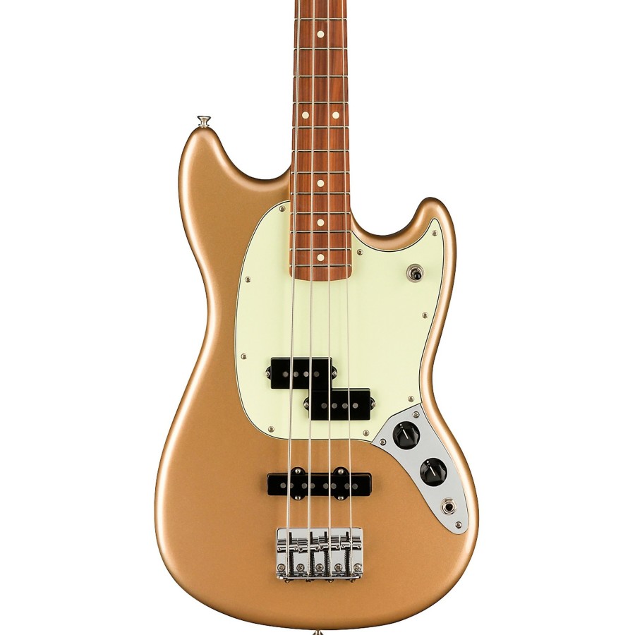 Basses Fender 4-String | Fender Player Mustang Pj Bass With Pau Ferro Fingerboard Firemist Gold