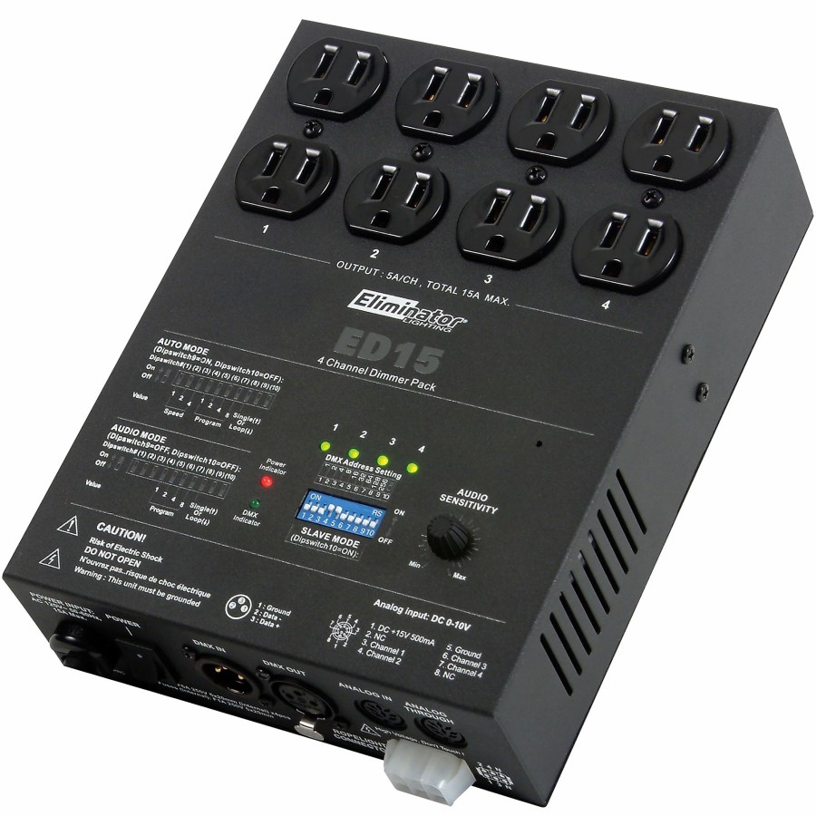 Lighting Eliminator Lighting | Eliminator Lighting Ed-15 4-Channel Dmx Lighting Dimmer Pack