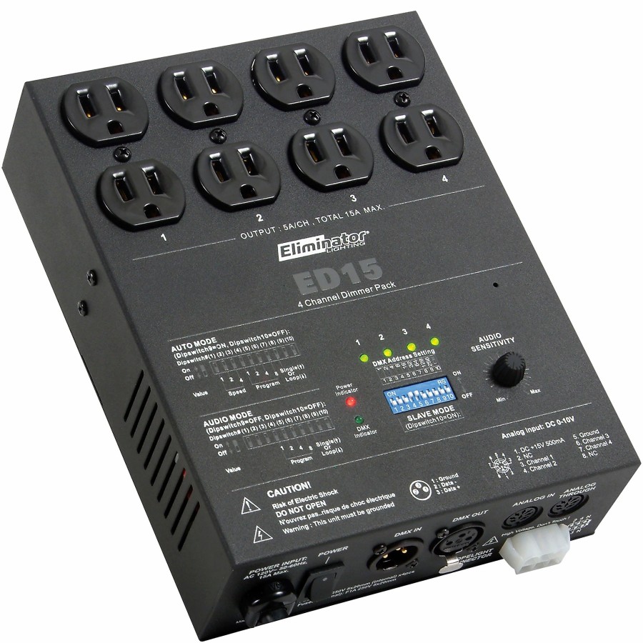 Lighting Eliminator Lighting | Eliminator Lighting Ed-15 4-Channel Dmx Lighting Dimmer Pack