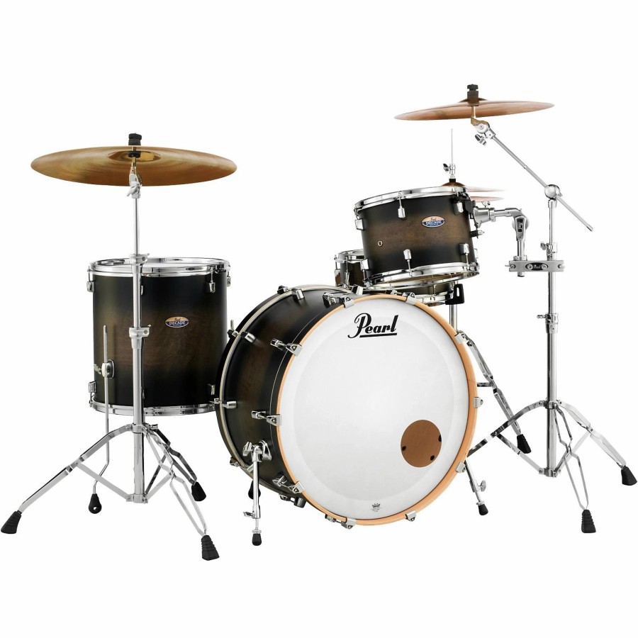 Drums Pearl Drum Sets | Pearl Decade Maple 3-Piece Shell Pack With 24" Bass Drum Satin Black Burst