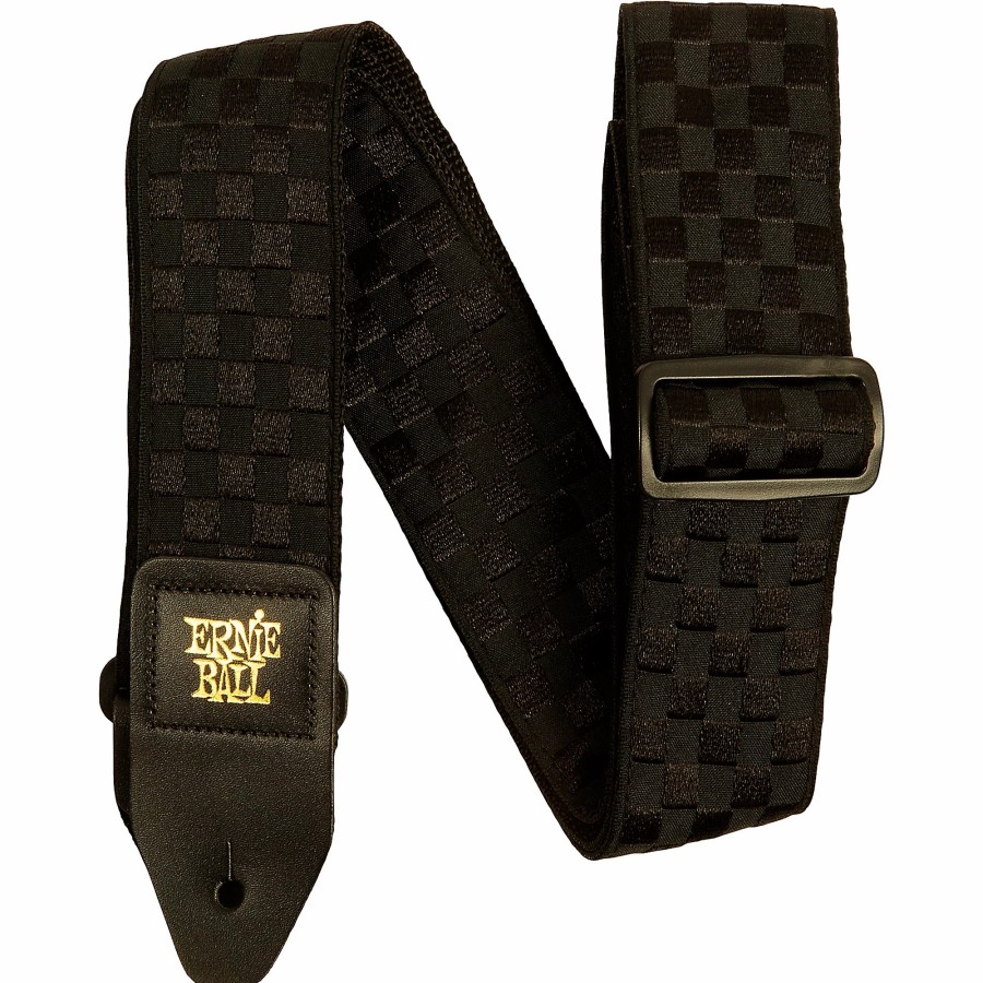 Basses Ernie Ball Fretted Instrument Accessories & Parts | Ernie Ball Jacquard Polypro Guitar Strap Black Checkers