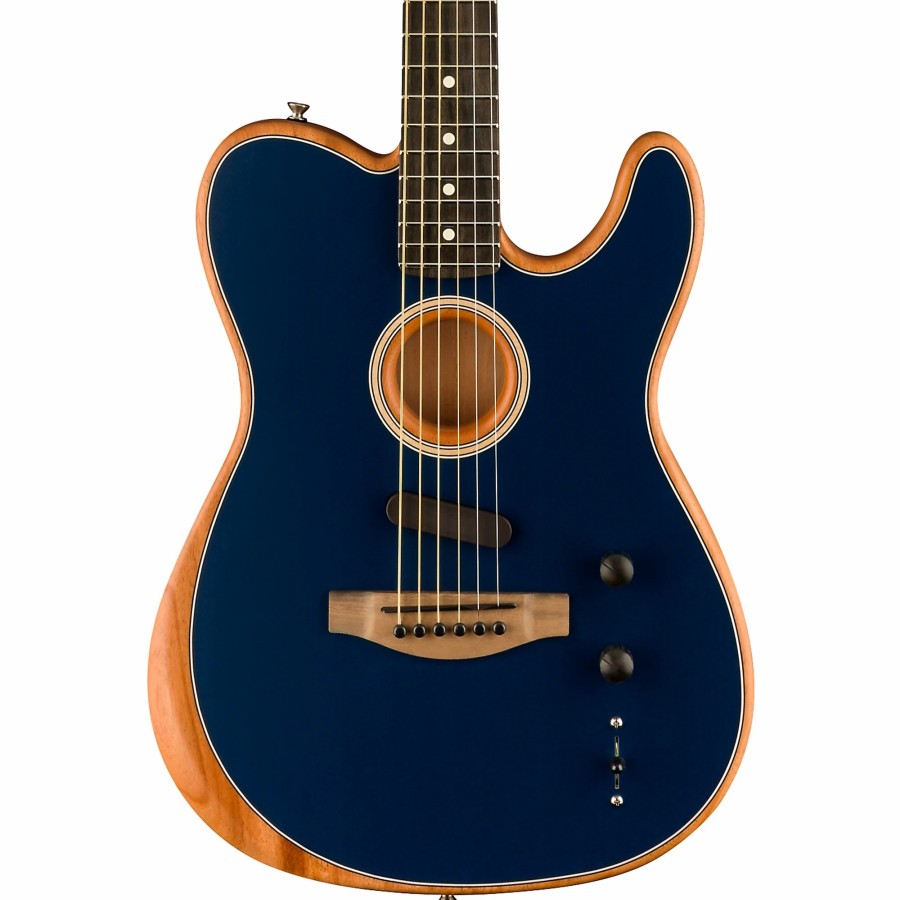 Guitars Fender Acoustic Electric | Fender Acoustasonic Telecaster Ebony Fingerboard Acoustic-Electric Guitar Steel Blue