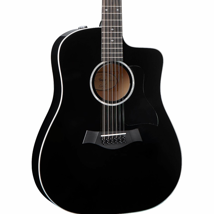 Guitars Taylor 12-String | Taylor 250Ce-Blk Dlx 12-String Dreadnought Acoustic-Electric Guitar Black