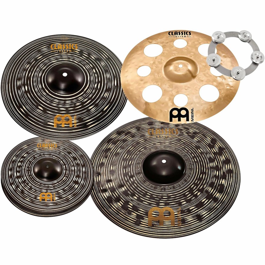 Drums MEINL Cymbal Packs | Meinl Classics Custom Dark Set Cymbal Pack With Free Trash Crash And Ching Ring 14, 16, 18 And 20 In.