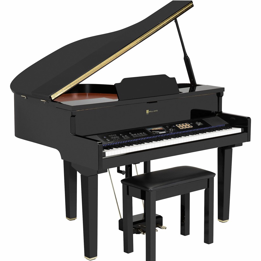 Keyboards & Midi Williams Home Digital Pianos | Williams Symphony Concert Digital Grand With Touchscreen And Bench Ebony 88 Key